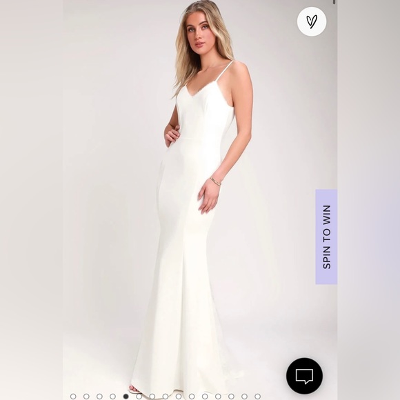 Lulus Taliana White Lace Button Back Maxi Dress - Picture 2 of 3